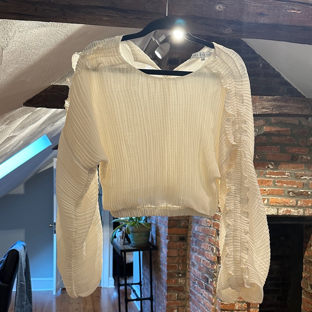 Vici Cream Textured Blouse